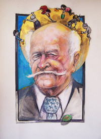 Dr. DJ, Acryl auf Karton, 25 x 35 cm