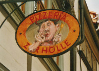 Pizzeria zur H&ouml;lle, Quedlinburg, Stahl, Acryl