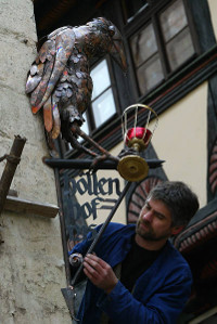Betrunkener Rabe, Quedlinburg, Kupfer, Messing