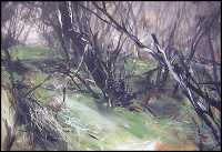 Unterholz, Acryl auf Holzfaserplatte, 110 x 160 cm