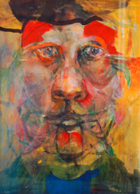 Der Qualit&auml;tspr&uuml;fer, Acryl auf Karton, 30 x 50 cm