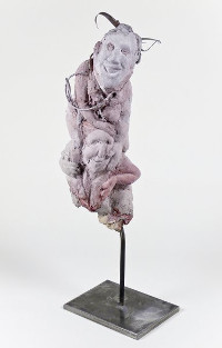 Lustige Last, Gips, Pigment, Stahl, 40cm