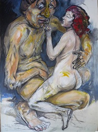 Der Sch&ouml;ne und das Biest, Acryl auf Karton, 70 x 100cm