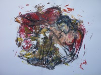 Innig, Acryl auf Karton, 70 x 100cm