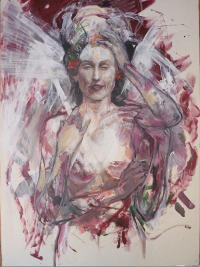 Muse, Acryl auf Karton, 70 x 100cm