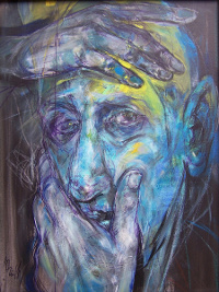 Fassung, Acryl, Faserstift auf Leinwand, 50 x 70cm
