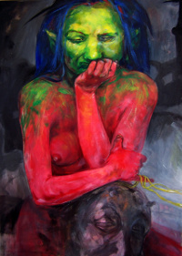 Haarig, Acryl auf Leinwand, 70 x 100cm