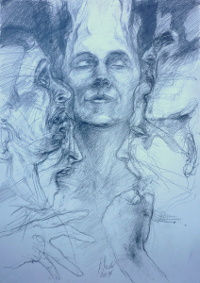 Abkehr, Bleistift, 40 x 60cm