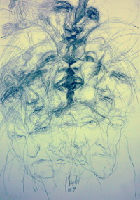Entwicklung, Bleistift, 40 x 60cm