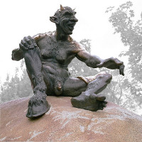 Hexentanzplatz bei Thale: Teufel, Bronze, 1996