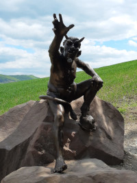 Figur zur Teufelskanzel-Sage (Th&uuml;ringen), Bronze, 2022