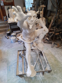 Figur zur Teufelskanzel-Sage (Th&uuml;ringen), Gipsmodell, 2022