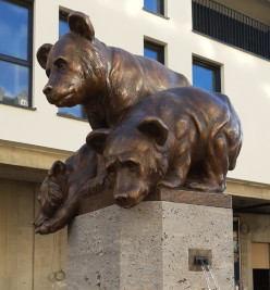 B&auml;ren für  Brunnen, (nachempfunden -  Otto Pilz), Bronze, Chemnitz, 2023