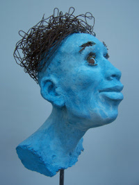 Die Farbige, Gips, Stahl, 40cm