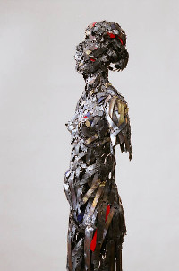 M&auml;dchentorso, Stahl, 150cm