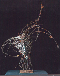 Harlekin, Stahldraht und Messing, 75cm