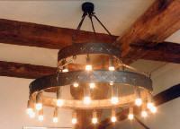 Kronleuchter, Hotel Theophano, Kupfer und Stahl, 130 cm