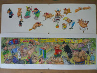 Schweinezirkus, Acryl, 27 x 100cm, 1:5 Vorgabe f&uuml;r Foliendruck